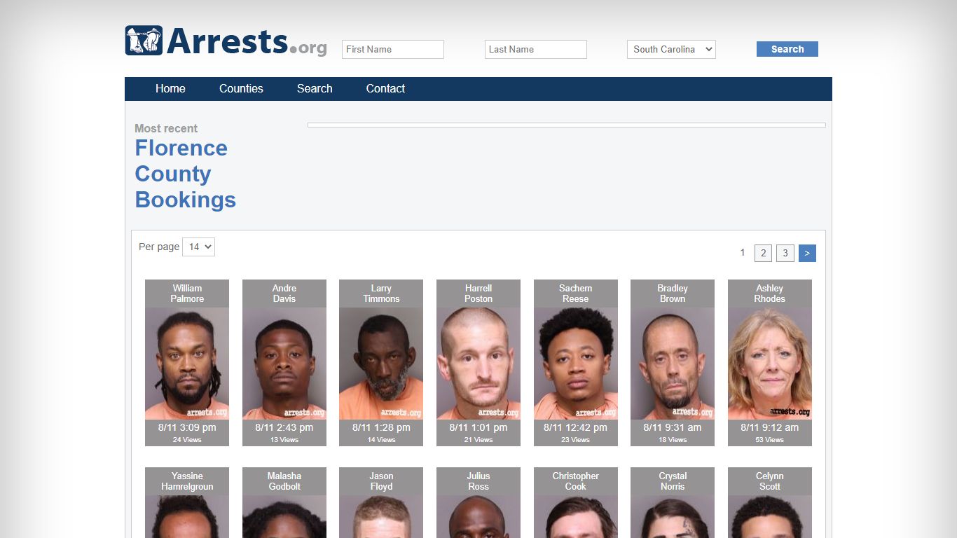 Florence County Arrests and Inmate Search